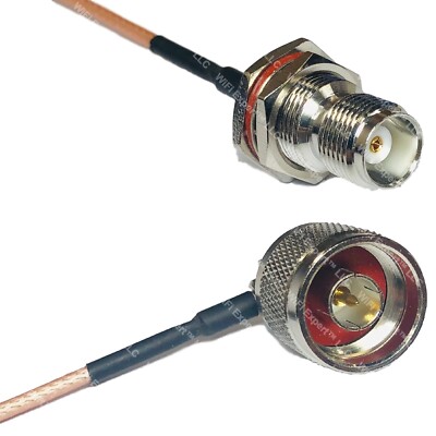 RG316 TNC FEMALE BULKHEAD to N MALE ANGLE RF Cable Rapid-SHIP LOT