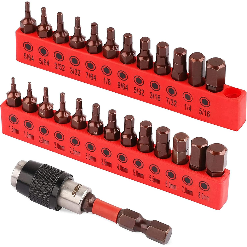 Premium 25-Piece Allen Key Drill Bit Set - Durable Allen Wrench Bits with Strong
