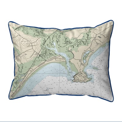 Betsy Drake Pine Point, ME Nautical Map Large Corded Indoor Outdoor Pillow 16x20