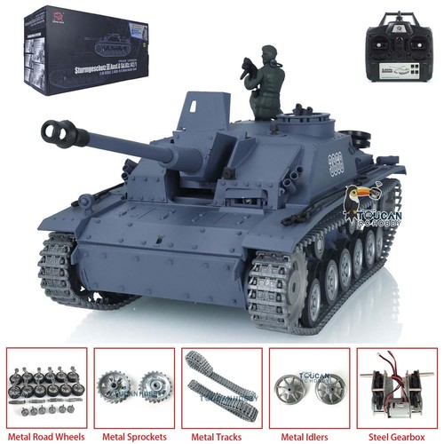RC BATTLE TANK 1/16 TRANSMITTER 2.4GHｚ Henglong 1/16 7.0 PRO Stug III BB IR RTR RC Tank 3868 Metal