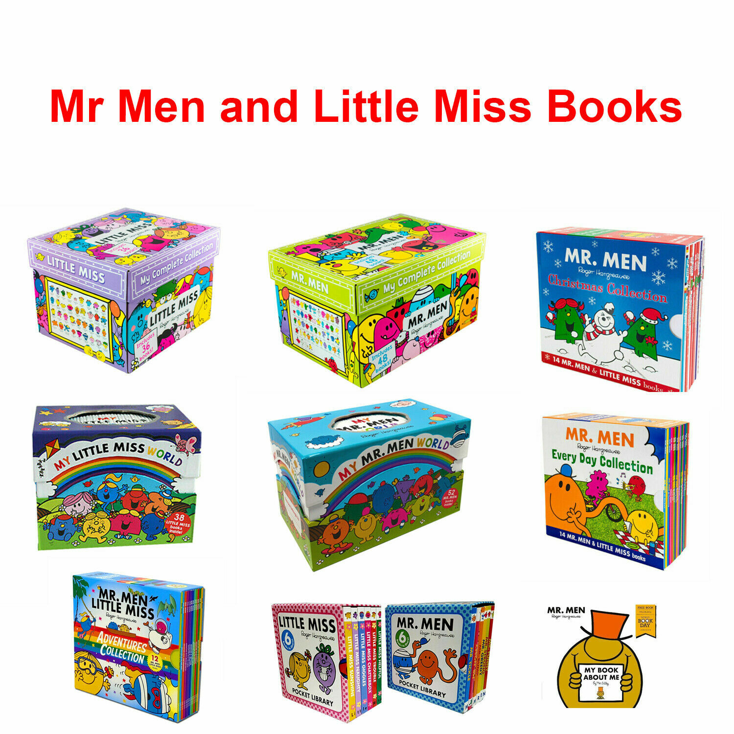 軽い箱潰れあり Mr. Men＋Little Missシリーズ  87冊セット Amazon.co.jp: Mr Men Little Miss 87冊セット箱付 動画付 全冊