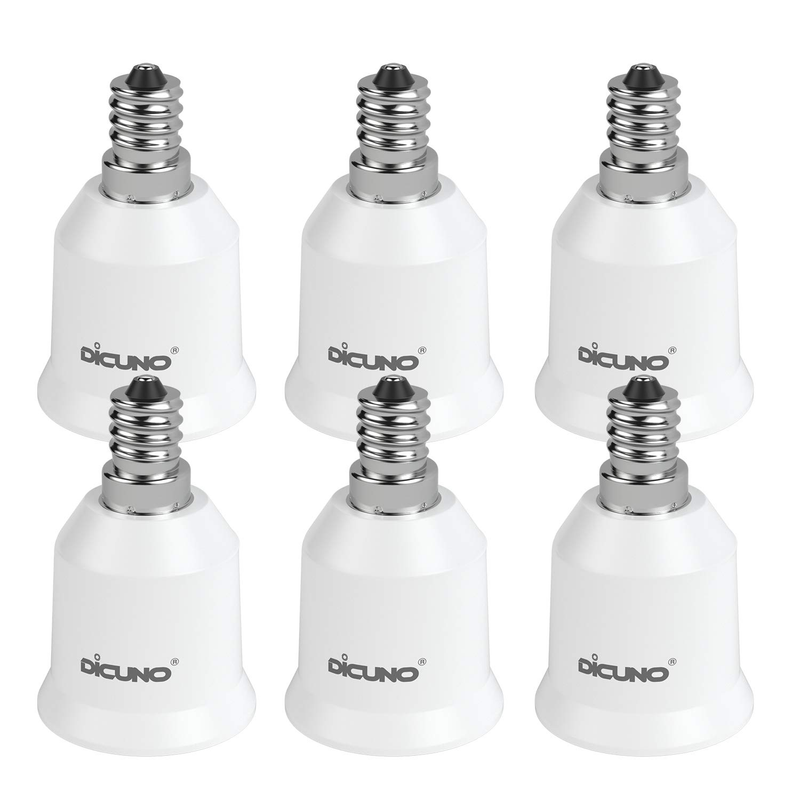 E12 to E26 Adapter, Convert Chandelier Socket to Medium Socket, LED Light Bulbs