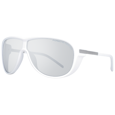 Pre-owned Porsche Design Sunglasses P8598 D 69 Men White/silver Mirrored Pilot-aviator In Silver, Grey