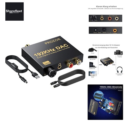 PROZOR Optisch auf Cinch 5,1CH Da Wandler VOL+- Digital Analog Wandler Audio ...