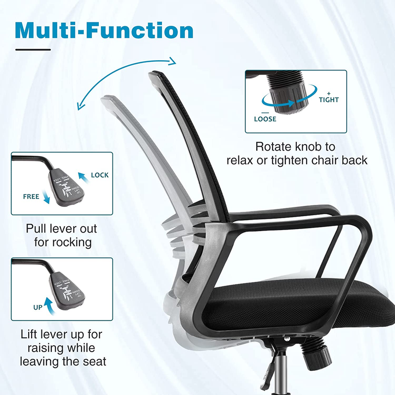Drafting Chair, Tall Office Chair with Adjustable Foot Ring, Standing Desk Chair