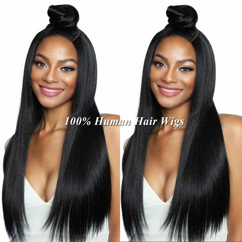 Brazilian Soft Straight Human Hair 4*4+13 Lace Front Wigs Glueless Remy Hair Wig