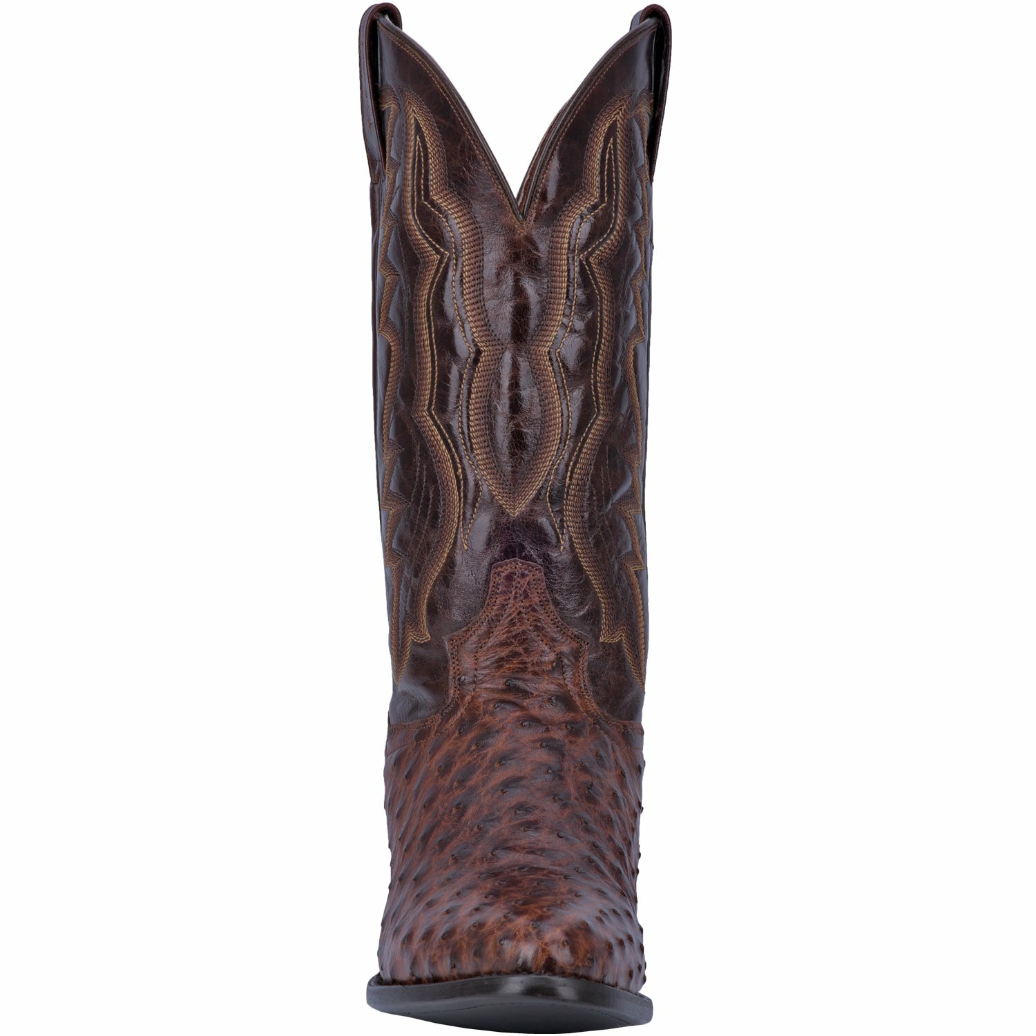 Pre-owned Dan Post Men's  Pershing Full Quill Ostrich Boot Dp3016 In Brown