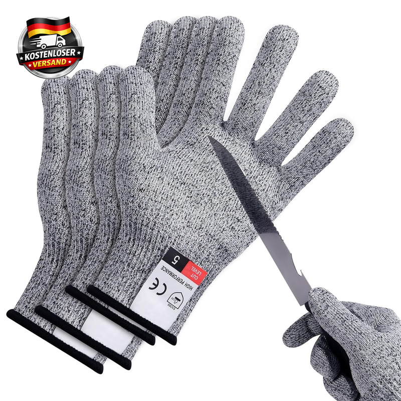 Schnittfeste Handschuhe für Küche Garten Level 5 Schutz, 2 Paar, elastisch