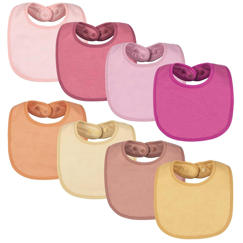 Baby Feeding Bibs 8 Pack - Waterproof and Absorbent Infant Dro...