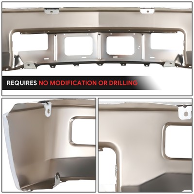 For 14-15 Chevy Silverado 1500 Chrome Front Bumper Face Bar w/ Fog Light Holes