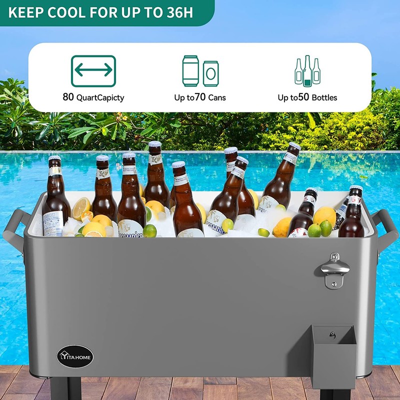 Cart Mobile Drink Cooler Freezer