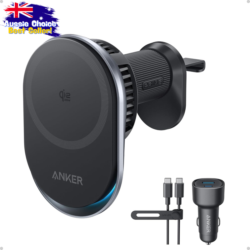 Magsafe Car Charger 25W Qi2 Wireless Mount for iPhone 17-12, Air Vent, Cooling
