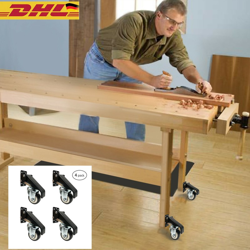 550LBS 4 Stück workbench casters Werkbank Einziehbare Lenkrollen Möbelrolle