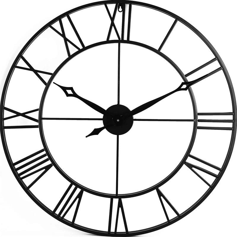 CLXEAST 30 Inch Large Wall Clock Modern, Oversized Roman Numeral Decorative Art