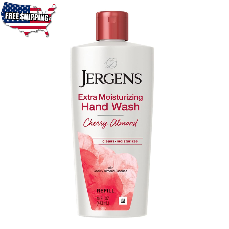 Jergens Extra Moisturizing Liquid Hand Soap Cherry Almond Scent 1 pack 15oz NEW
