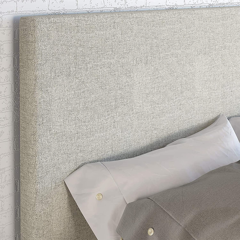 Milan Upholstered Platform Bed Frame Mattress Foundation with Linen Headboard an
