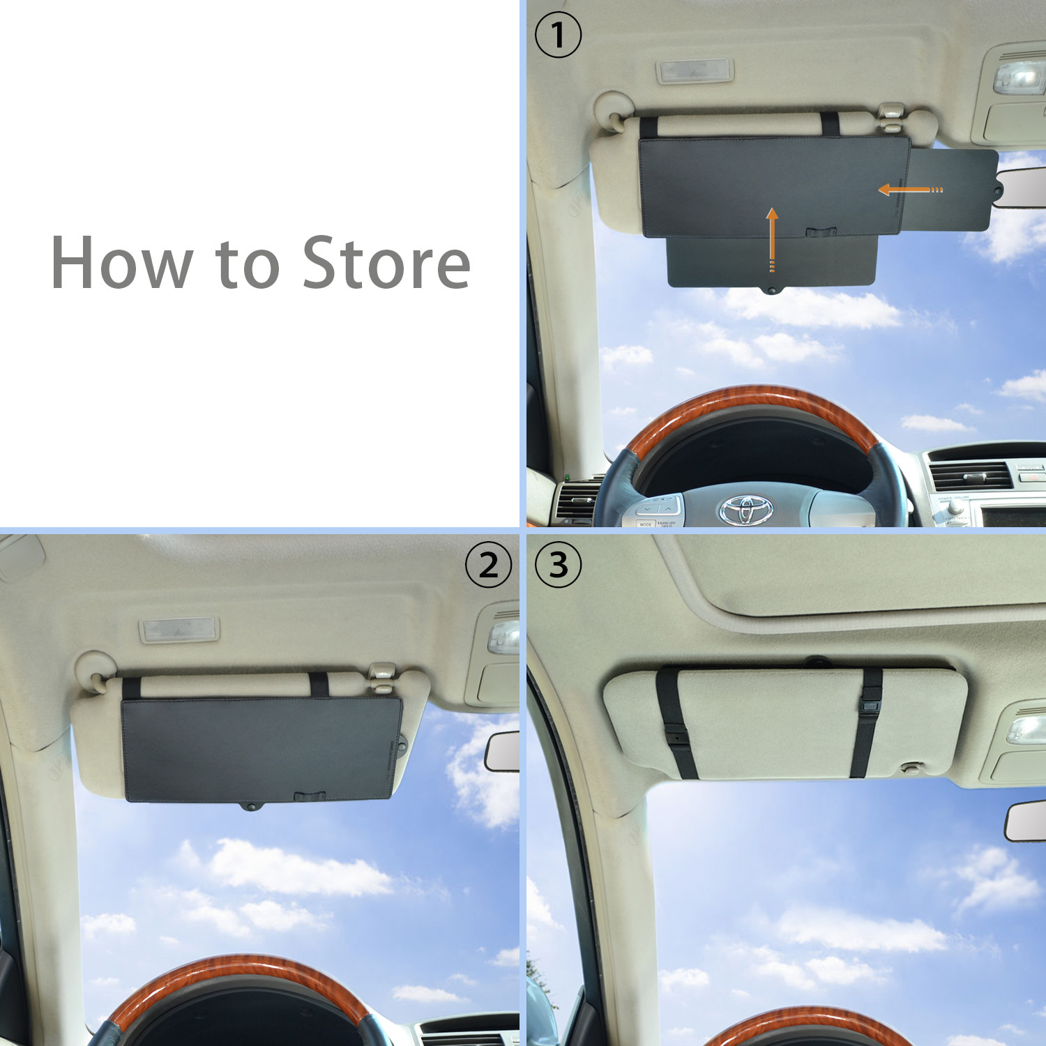 TFY Car Sun Visor Sunshade Extender AntiGlare Window Sunshade for