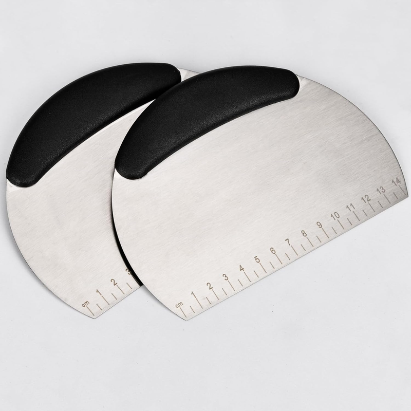 Dough Scraper Pastry Scraper Bench Scraper with Plastic Flexible Bowl Scraper Mu