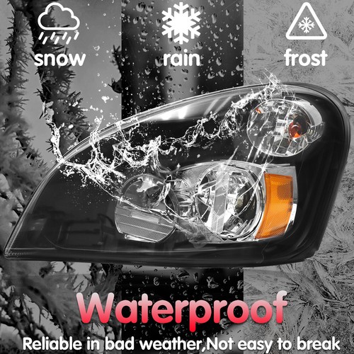 For 2008-2017 Freightliner Cascadia Black LED Headlight Headlamp Right Passenger