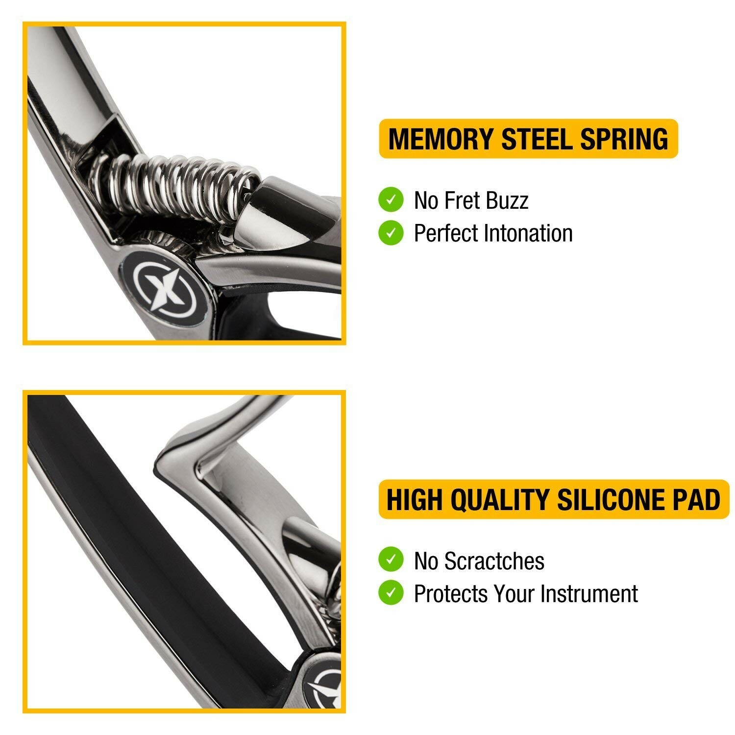 GUITARX X3 - Guitar Capo Acoustic Electric Guitars Ultra Lightweight (1oz) No