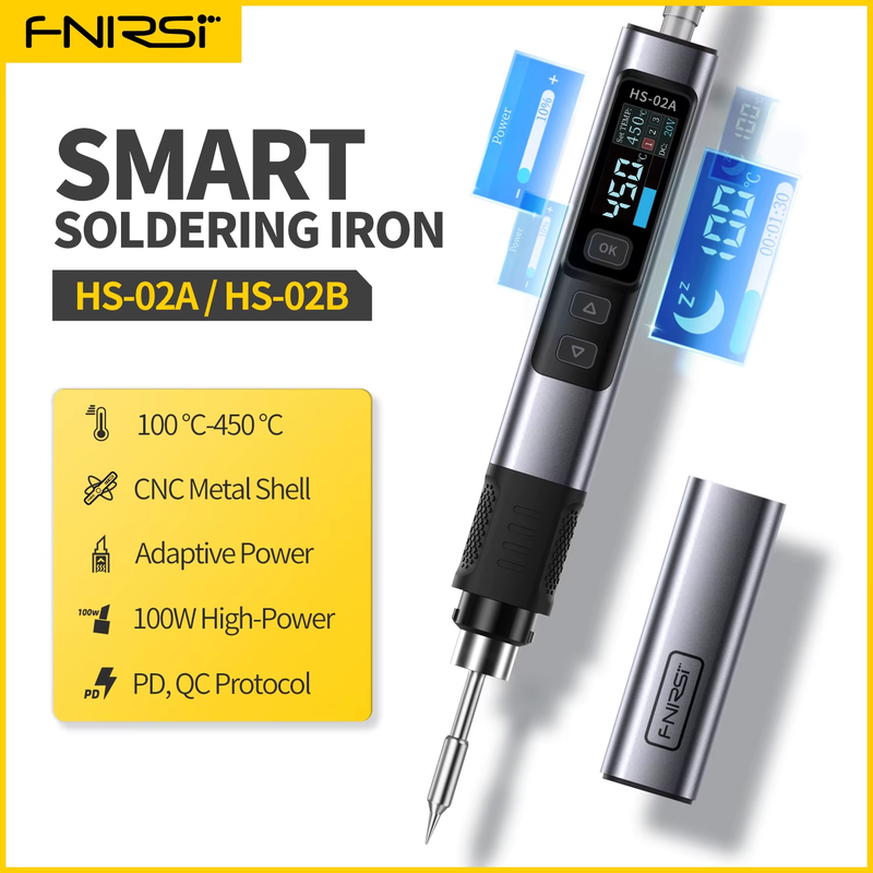 HS-02 Smart Electric Soldering Iron 100W 450° Adjustable Constant Temperature Po