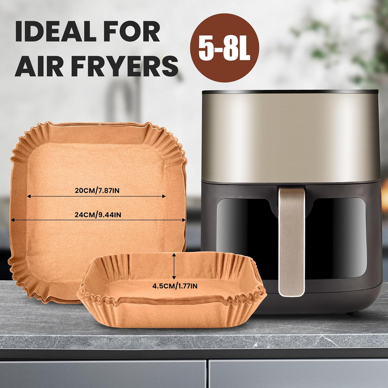 Air Fryer Paper Liners Disposable:  100Pcs Parchment Baking Paper for 8Inch/20cm