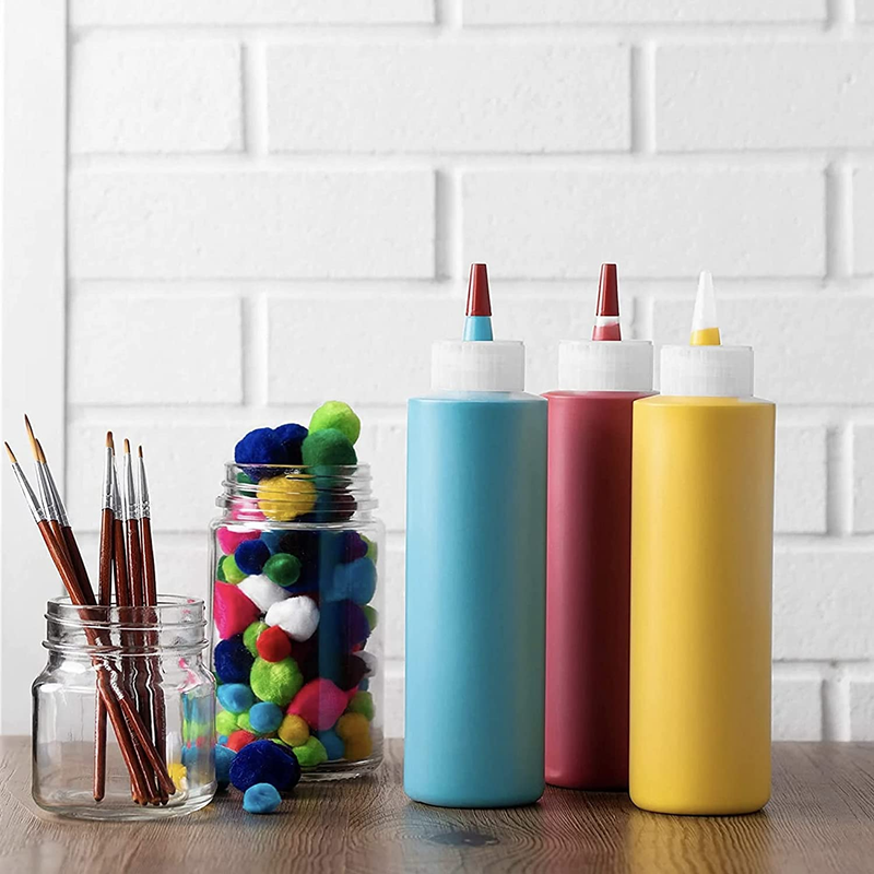 Tie Dye Squeeze Bottles (8-Ounce) 6-Pack and Funnel for Creative Tie Dying Acces