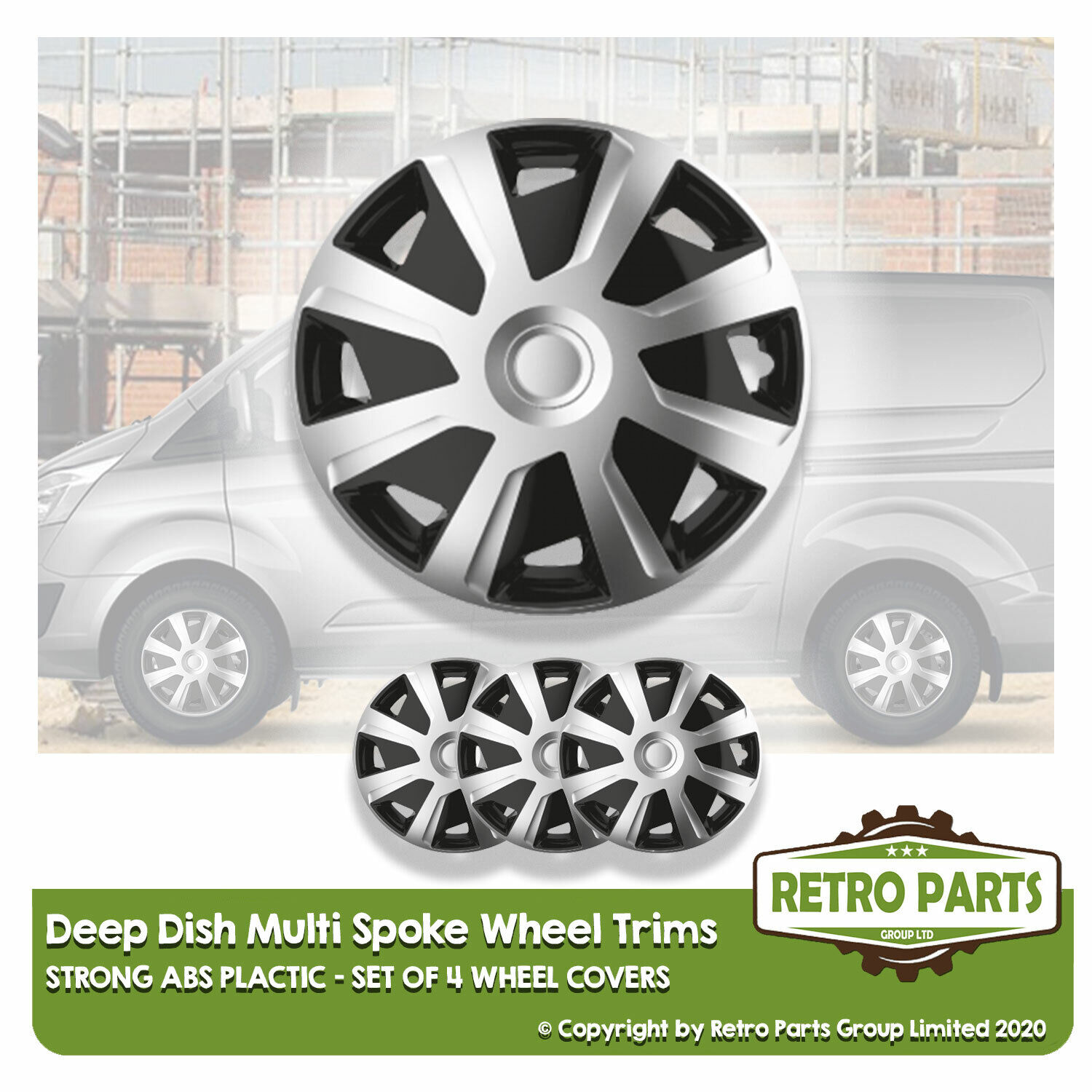 15 inch Spoke Deep Dish Van Wheel Trims 