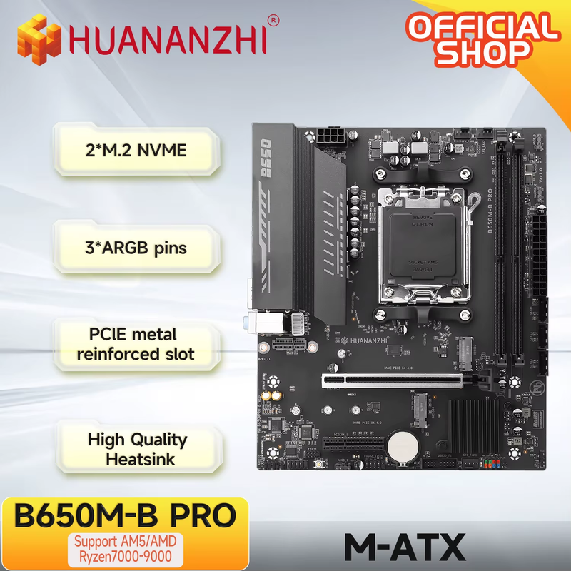 Scheda Madre HUANANZHI B65M B PRO AM5 Ryzen 7 8 9 DDR5 EXPO M.2 WIFI