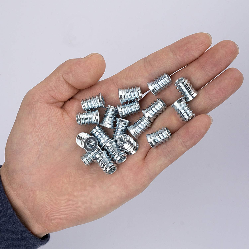 40 Pack Threaded Insert Nutsert, 1/4"-20 x 15mm Screw in Nut Threaded Wood Inser
