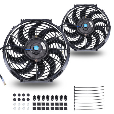 12 Inch Universal Slim Fan Push Pull Electric Radiator 12V 80W High Performance