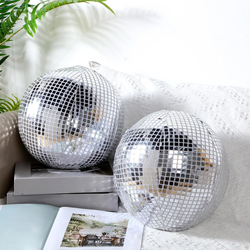 2 Pcs Disco Ball Pillows Decorative Throw Pillow Sequin