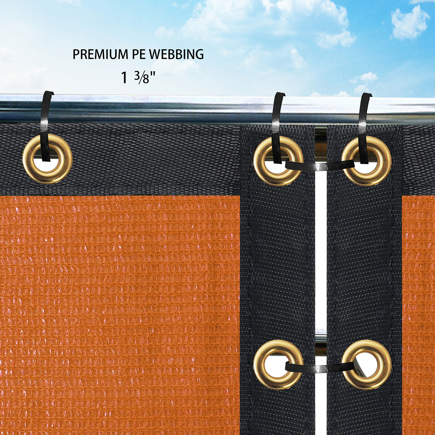 Houssity 4 FT Orange Chain Link Fence Privacy Screen Balcony Deck Railing Kennel