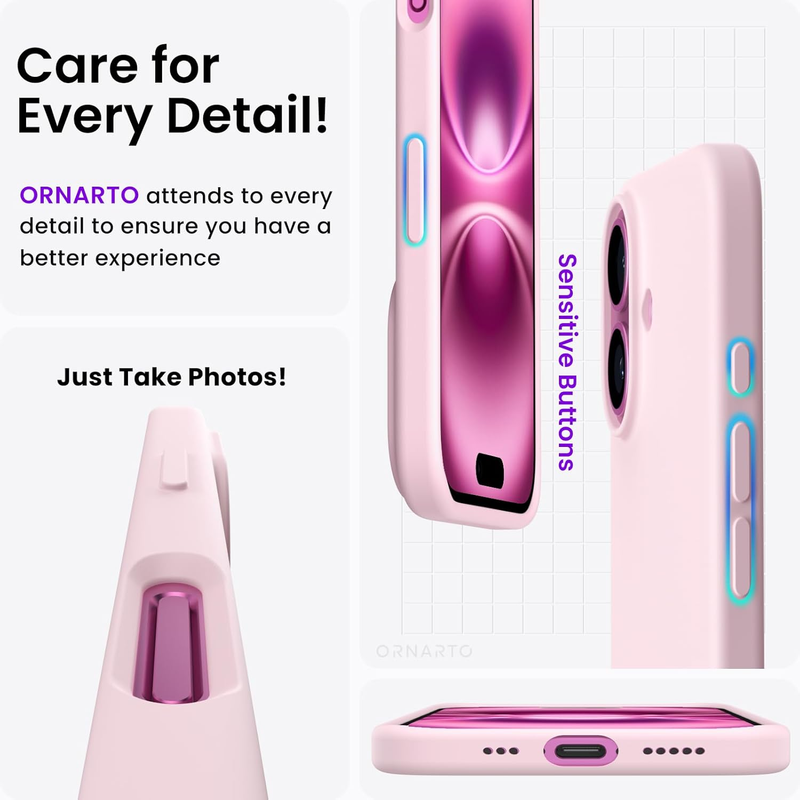 Compatible with iPhone 16 Case 6.1",Liquid Silicone 3 Layers Full Covered Soft G