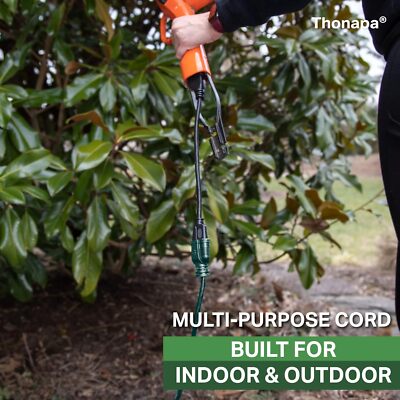 Weatherproof Green Extension Cord 25 ft 3 Outlets 16/3 SJTW Outdoor Extension...