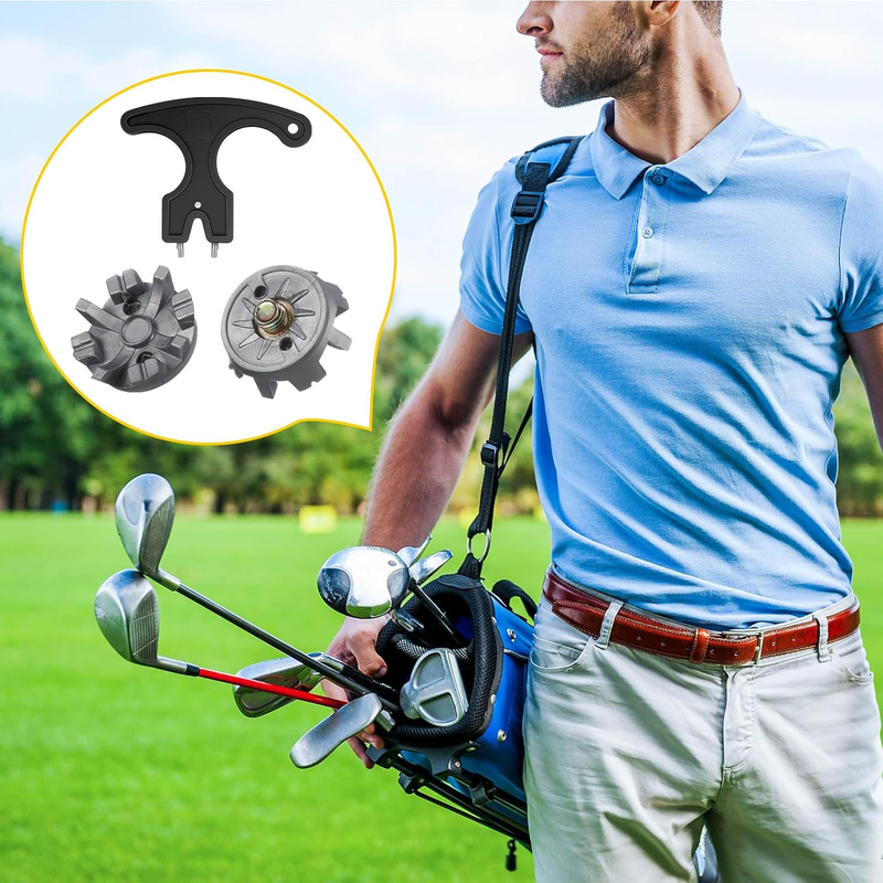 51 Pcs Golf Cleats Set 50 Golf Shoe Spikes Replacements with 1 Golf Cleats Spann