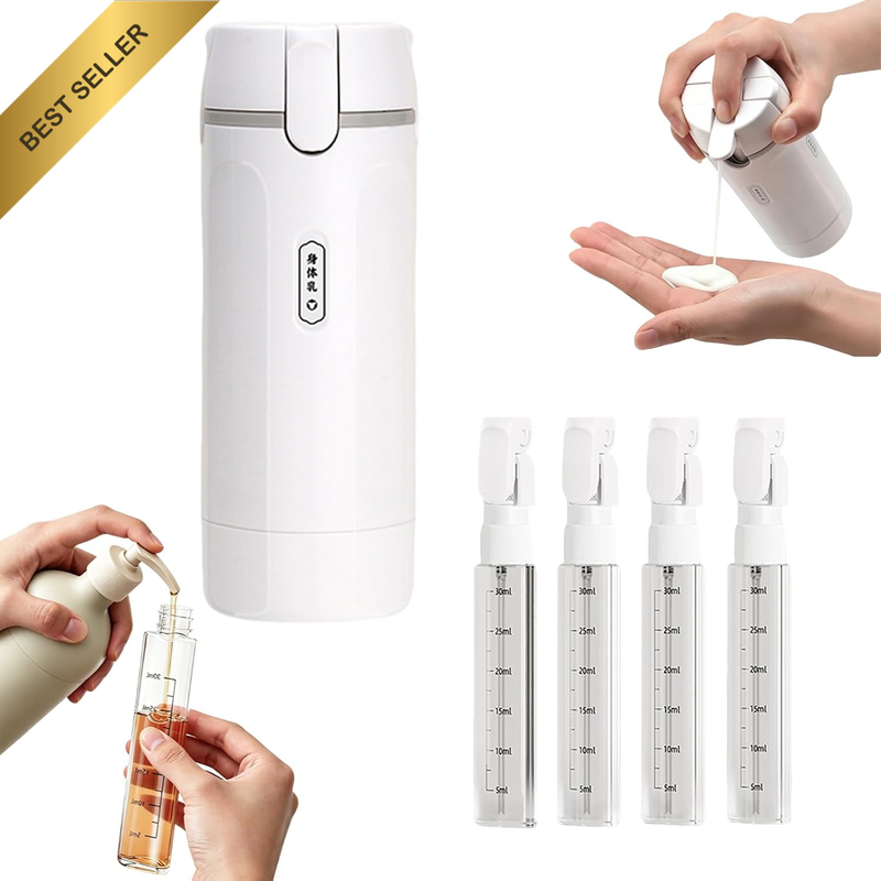 4 in 1 Travel Dispenser Bottle with Leak Proof Flip Caps Refillable