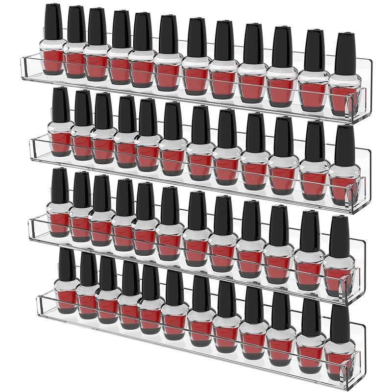 Nail Polish Organizer Wall Mounted4 Pack Nail Polish Rack Display 48 Bottles