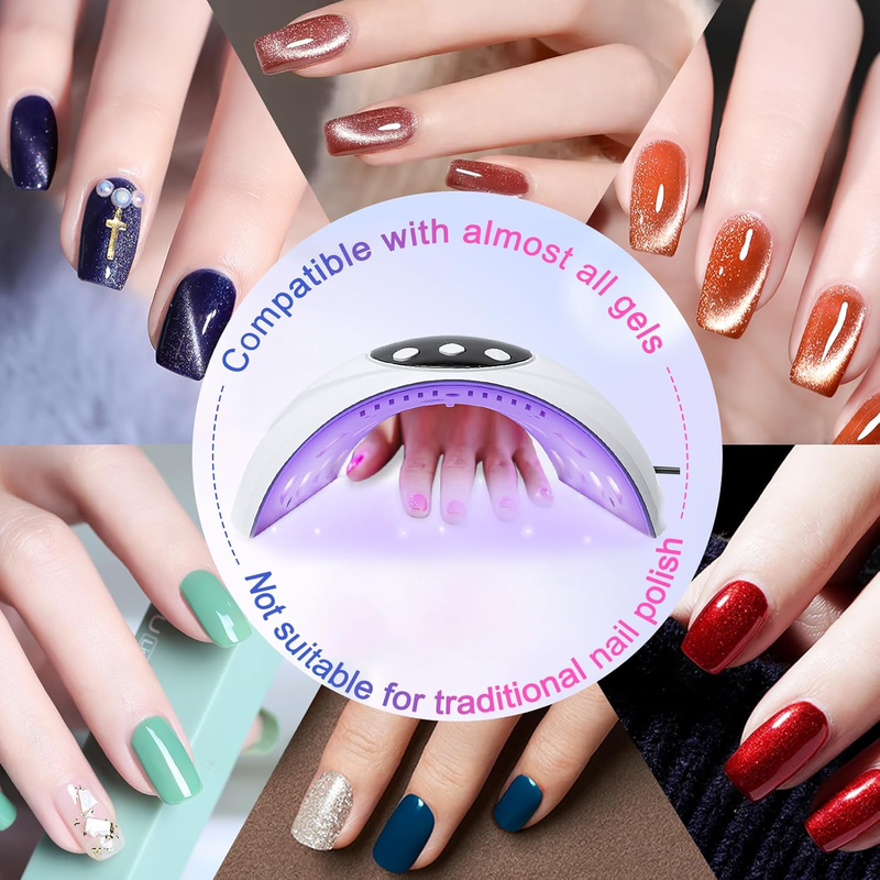 UV Nail Light, Nail Dryer UV Light for Gel Nails with 3 Timer Settings Auto Sens