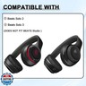 Replacement Ear Pads for Beats Solo 2 and Solo 3 Wireless On-Ear Headphones, Ear Cushions, Headset Earpads, Ear Cups Cover with Soft Protein Leather (Black)