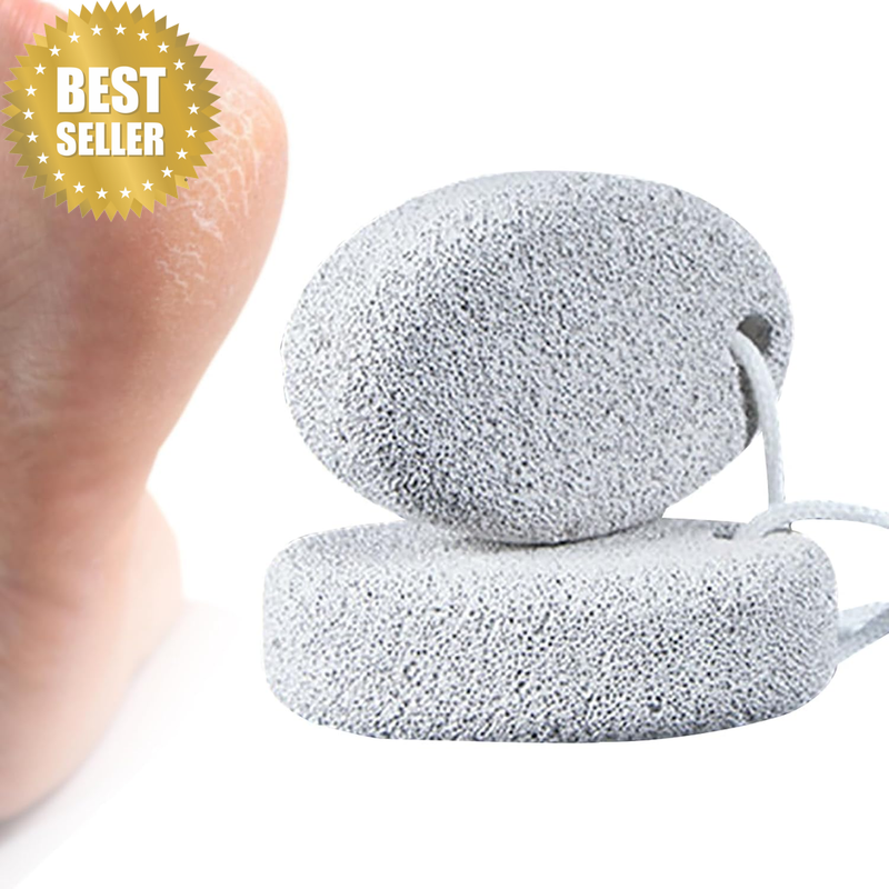 2PCS Natural Pumice Stone for Feet, Lava Pedicure Tools Hard Skin Callus Remover