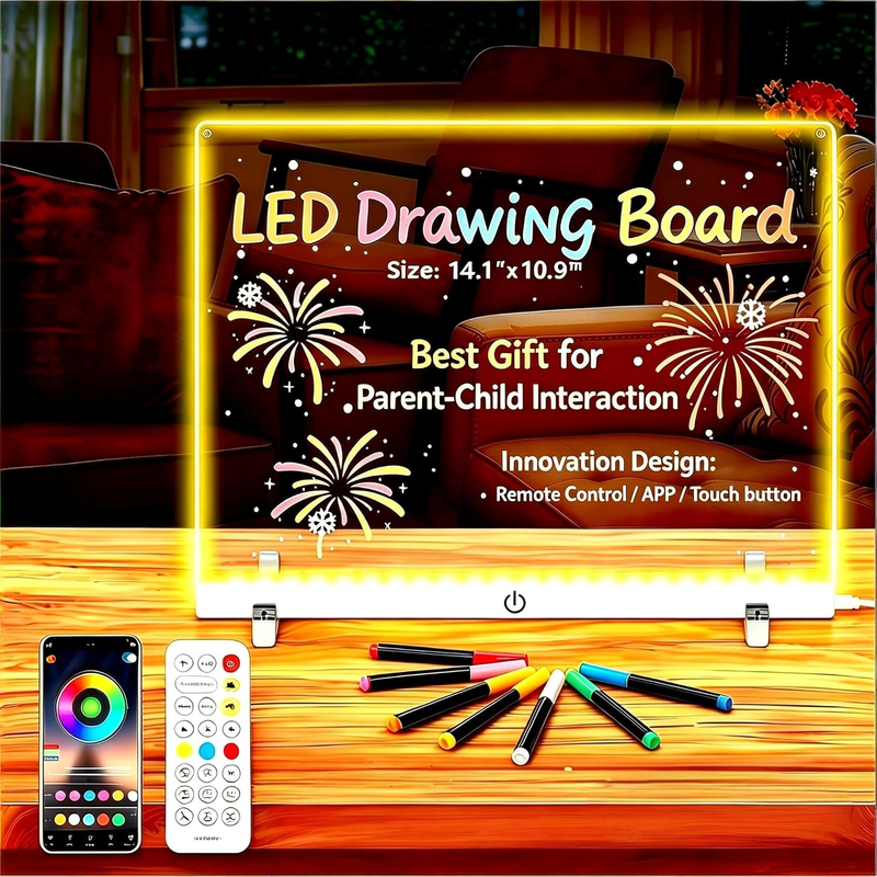 LED Drawing Board APP Remote Music Syn Touch for Office Home Adult Kids