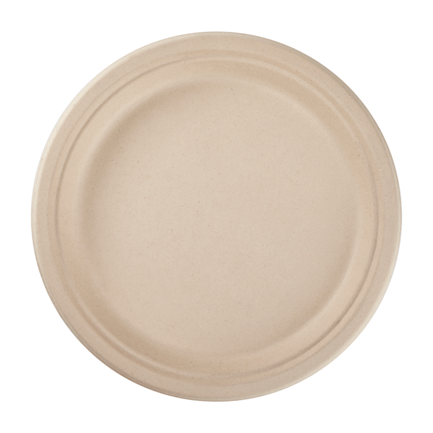 Karat Earth 10'' PFAS Free Bagasse Round Plates, Natural - 500 ct,KE-BPR10N-1CFF