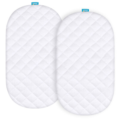 Waterproof Bassinet Mattress Pad Cover Bamboo Surface 2 Pack Multi-size Options