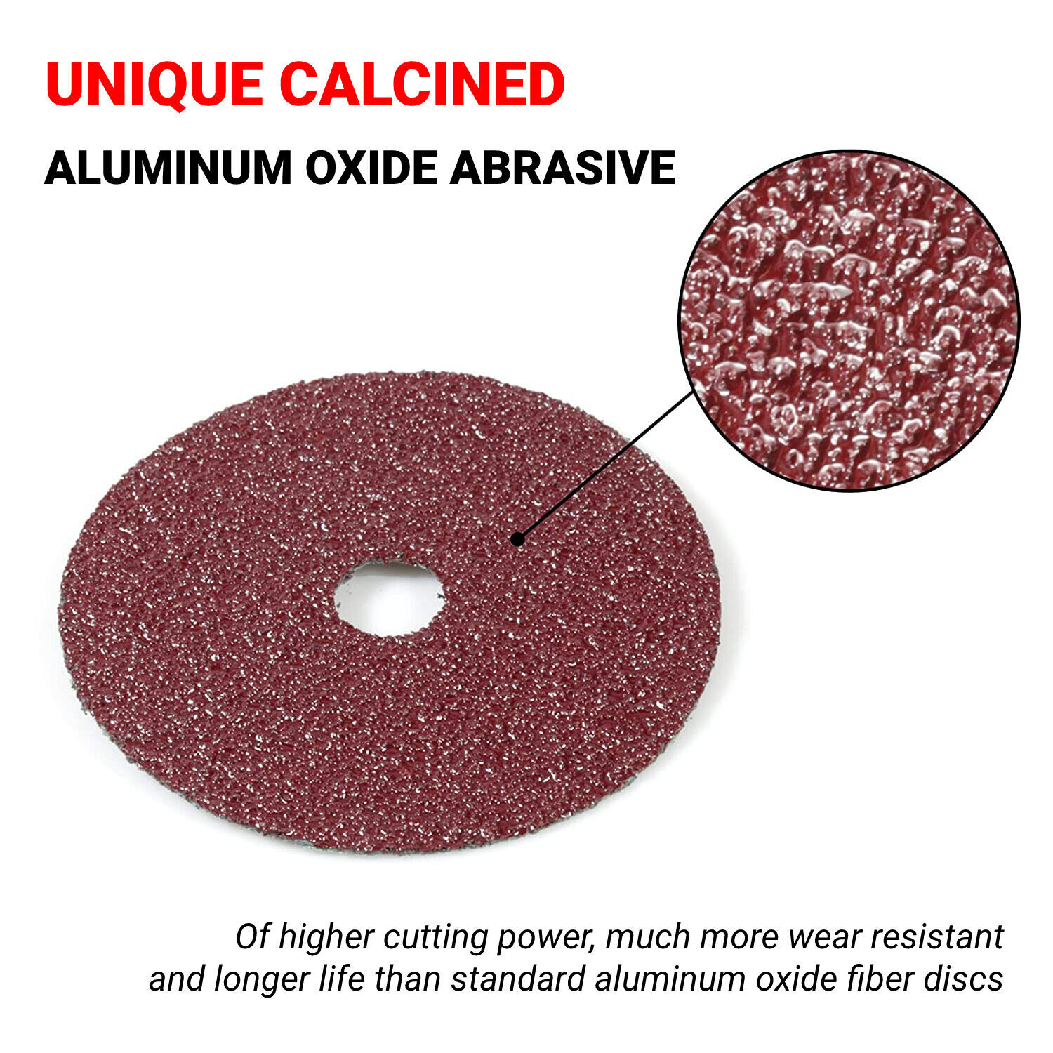 SATC 7" x 7/8" Fiber Resin Sanding Disc Calcined Aluminum Oxide 16 Grit 100 Pack