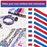 LADYAMZ Colored Hair Extensions 10 PCS, Colorful Party Highlights Clip in Synthetic Hair Extensions, Red and Blue Hair Accessories Hairpiece for Girl Women Party Favor Cosplay Gift 22 In
