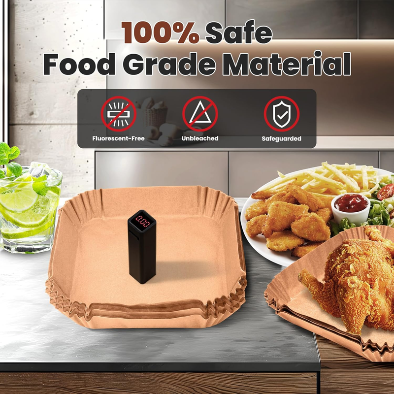 Air Fryer Paper Liners Disposable:  100Pcs Parchment Baking Paper for 8Inch/20cm