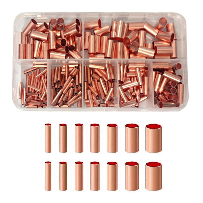 250PCS Copper Wire Ferrules Crimp Connectors Set,Copper Butt Connectors Assortme