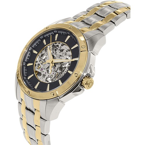 Pre-owned Bulova Mens Two Tone Automatic Bracelet Watch 98a146