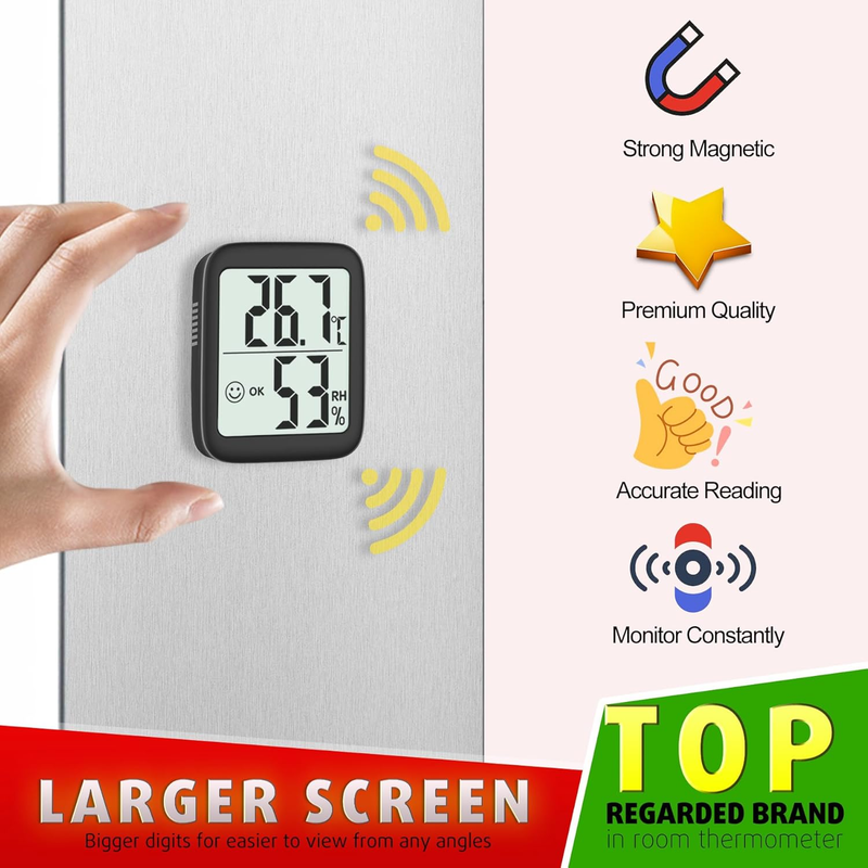 2-Pack Hygrometer Indoor Thermometer, Room Thermometer Indoor, Digital Temperatu